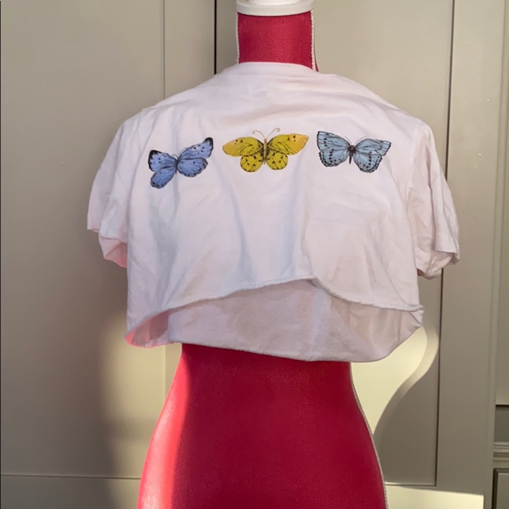 white butterfly 🦋 crop top